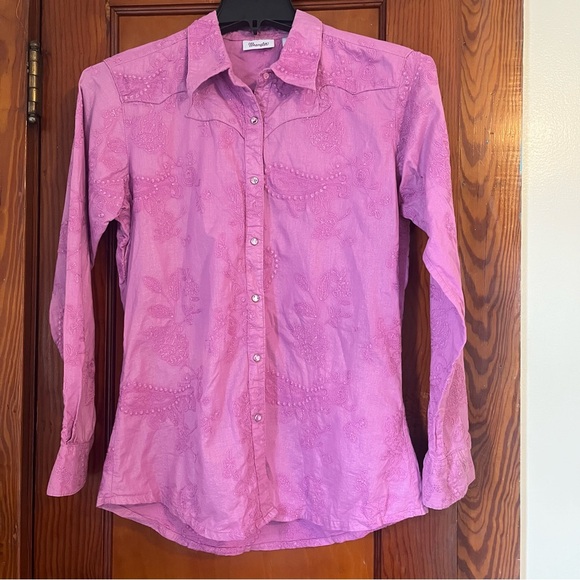 Wrangler Pink/purple Embroidered rodeo Shirt - Picture 1 of 6